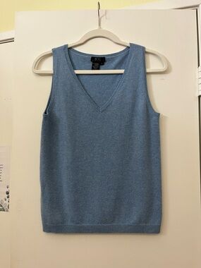 Vintage BCBG Max Azria 100% Cashmere V-Neck Sweater Vest in Cornflower Blue